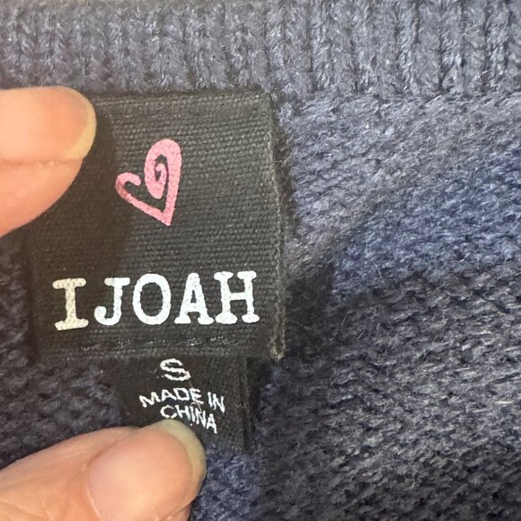 Ijoah Women's Tie-Front Cardigan Sweater S Blue 100% Acrylic Made In China - Picture 5 of 6